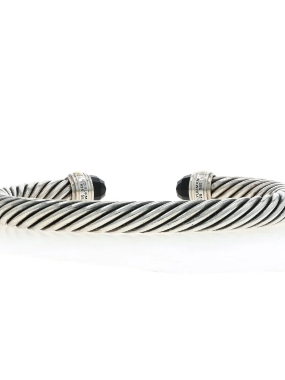 David Yurman 7mm Onyx Cable Bangle Bracelet 6 3/4